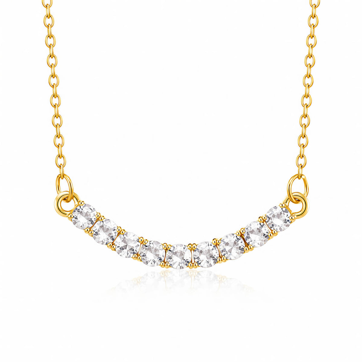 Tennis Gold-Plated Steel Necklace