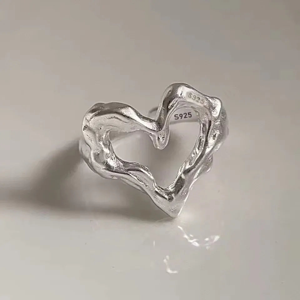 925 Sterling Silver Love Heart  Ring