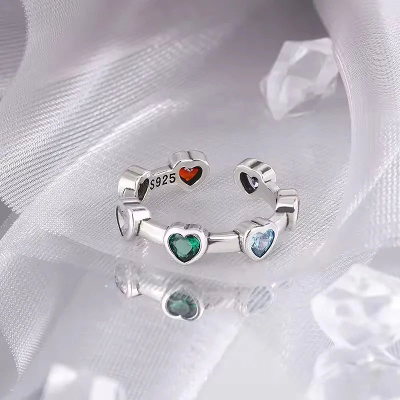 925 Sterling Silver Love Heart  Ring