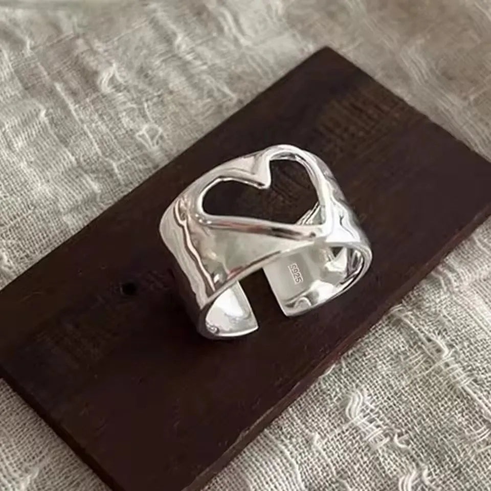 925 Sterling Silver Love Heart  Ring